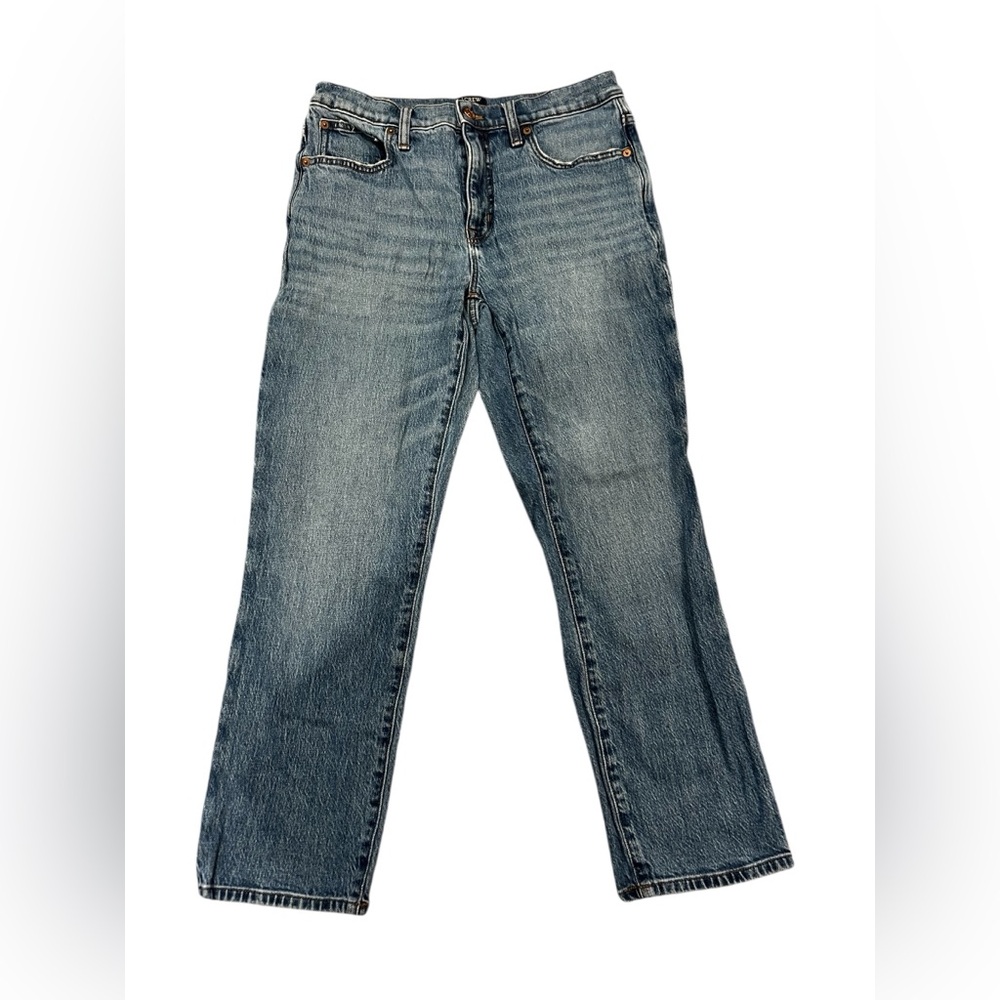J. Crew Women’s Straight-Leg Faded Blue Jeans